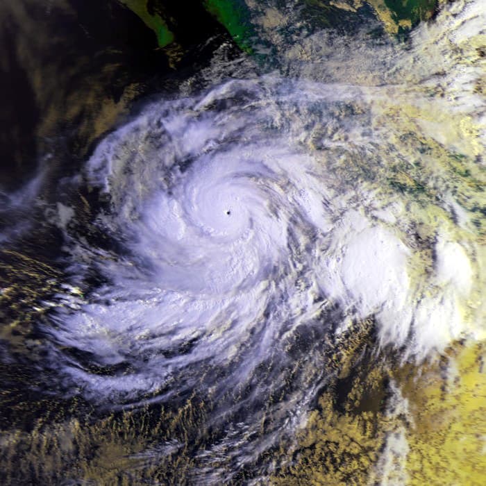 Satellite image of Hurricane Juliette at peak intensity over the Eastern Pacific in September 2001.