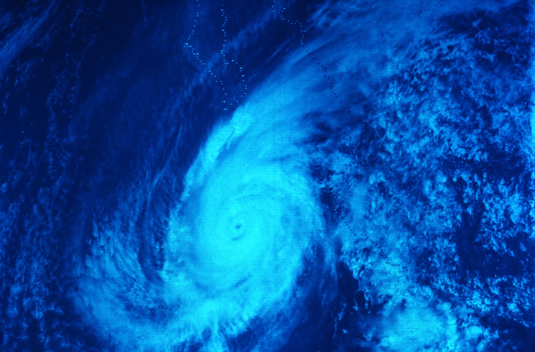 Satellite image of Hurricane Liza off Baja California in 1976.